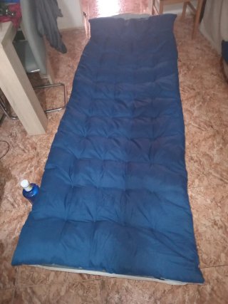 Cama plegable camping azul plegable con colchon