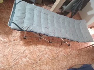 Cama plegable camping azul plegable con colchon