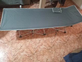 Cama plegable camping azul plegable con colchon