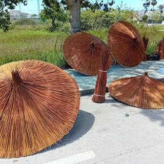 Sombrillas y pérgolas de ratán y madera