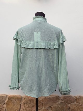 Blusa Scalpers verde con volantes