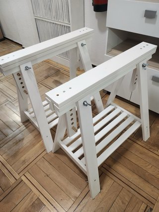 Caballetes blancos Ikea madera maciza (2 uds)
