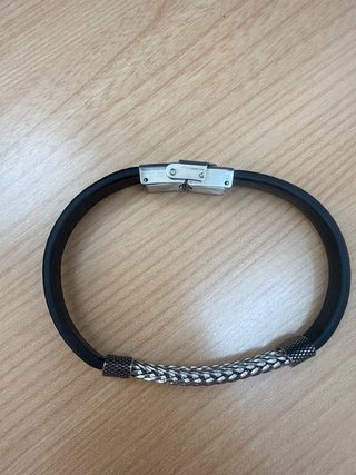 Pulsera Cuero Hombre Cierre Acero