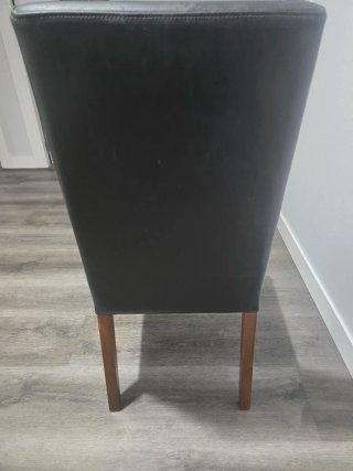 4 Sillas Comedor Madera y Piel