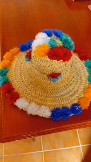 Sombrero de Paja Bereber con Borlas