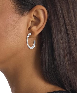 Calvin Klein Pendientes Aro Mujer Plata Nuevos