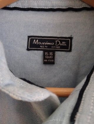 Camisa Massimo Dutti azul manga larga