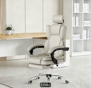 Escritorio blanco y silla de oficina