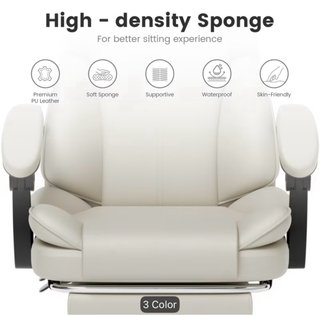 Escritorio blanco y silla de oficina