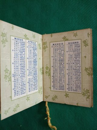Calendarietto vintage 1938