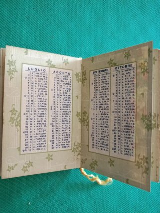 Calendarietto vintage 1938