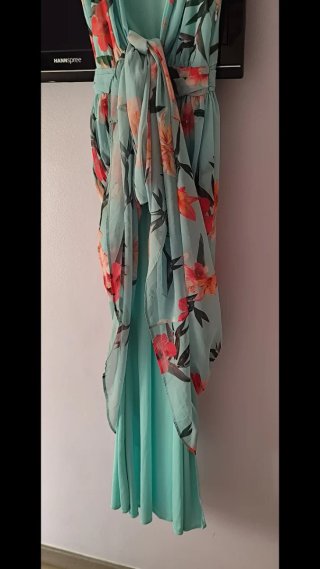 Vestido largo floral azul