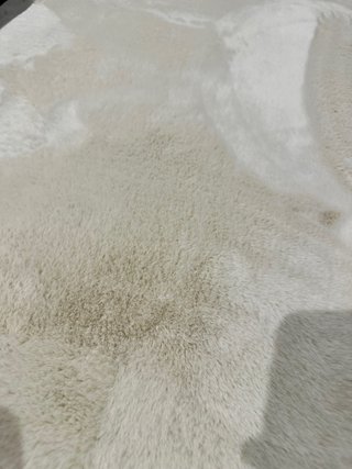 Alfombra beige de tela 100% natural poliester