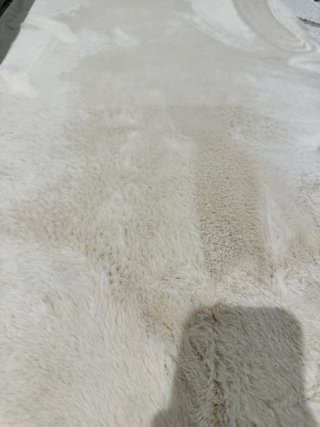Alfombra beige de tela 100% natural poliester