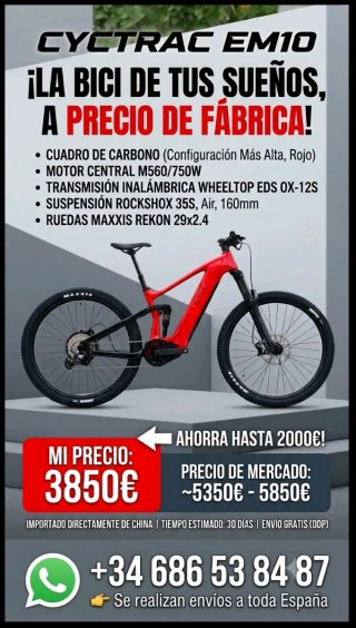 Bicicleta Eléctrica Cyctrac EM10 Carbono