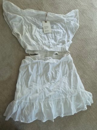 Conjunto Top y Falda Blanco Brownie Talla XS