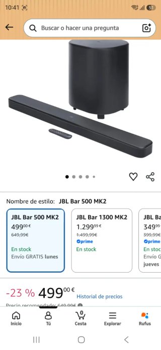Barra de Sonido JBL 500mk2 750W