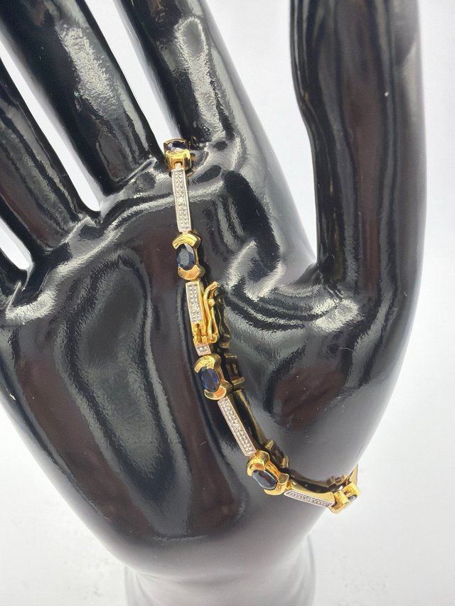 Pulsera Oro 18k bicolor con Piedras
