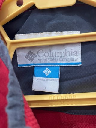 Cortavientos Columbia Rojo y Gris
