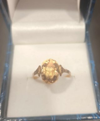 Anillo Oro 18K Escarabajo Egipcio