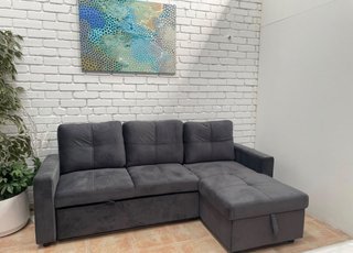 Sofá Cama Pau Gris con Arcón Reversible