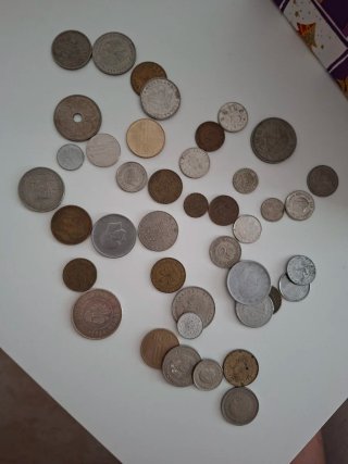 Lotto Misto Monete e Banconote Estere Vintage