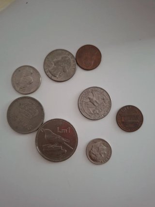 Lotto Misto Monete e Banconote Estere Vintage