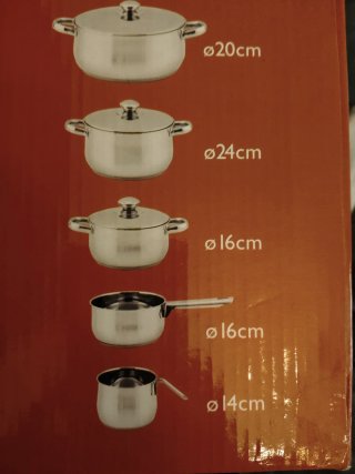Set 5 Baterías Inox Calgary ollas cocina