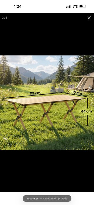 Mesa plegable de madera