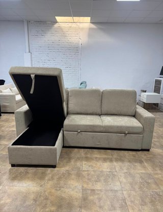 Sofá Cama Luke Beige con Arcón Reversible