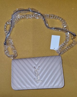 Monedero Saint Laurent Beige YSL Clásico