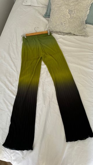 Pantalones plisados degradado verde/negro