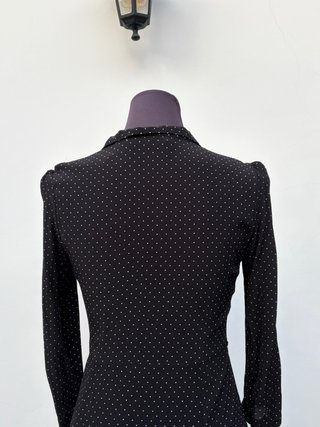 Vestido Mango Negro Lunares