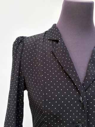 Vestido Mango Negro Lunares