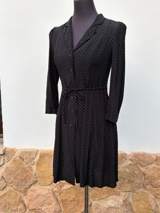 Vestido Mango Negro Lunares