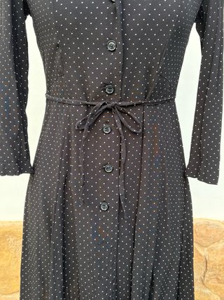 Vestido Mango Negro Lunares