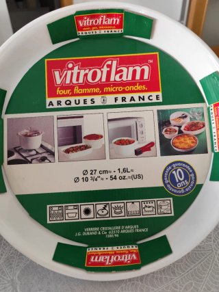 Vitroflam Arques France 27 cm NUEVA Vintage