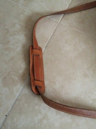 Maletín de cuero vintage marrón/naranja
