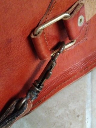Maletín de cuero vintage marrón/naranja