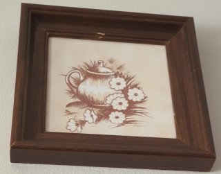 Cuadro azulejo con marco de madera