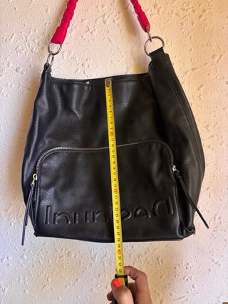 Bolso Desigual Negro con Detalles Rosas