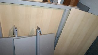 Escritorio madera y metal