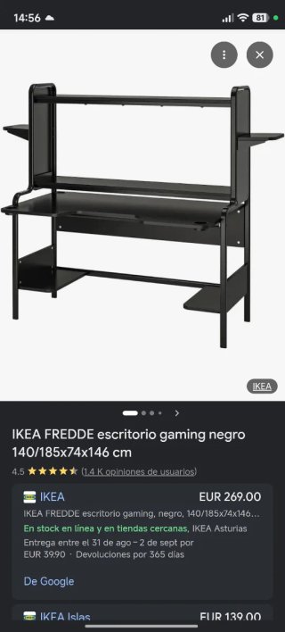 Escritorio madera y metal