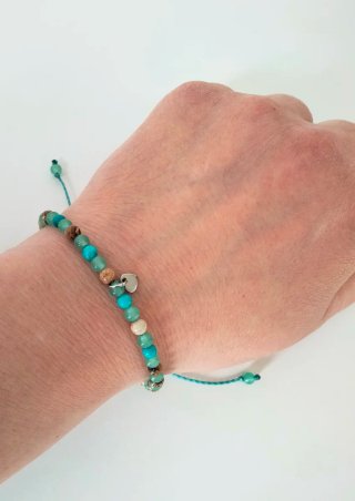Bracciale pietre 4mm con turchese