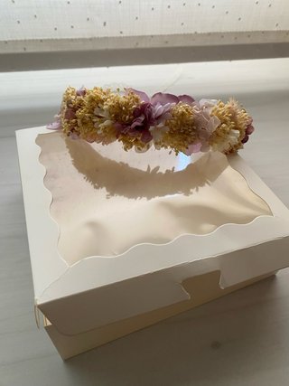 Corona y lazo comunión flores secas