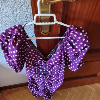 Vestido mujer morado lunares ZARA talla S