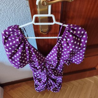 Vestido mujer morado lunares ZARA talla S
