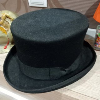 Sombrero de copa auténtico negro
