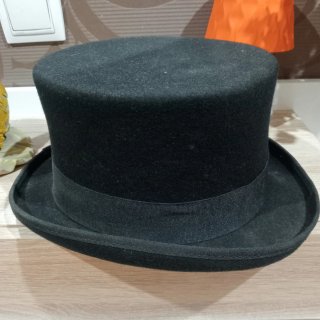 Sombrero de copa auténtico negro