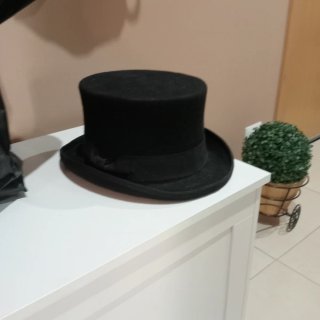 Sombrero de copa auténtico negro